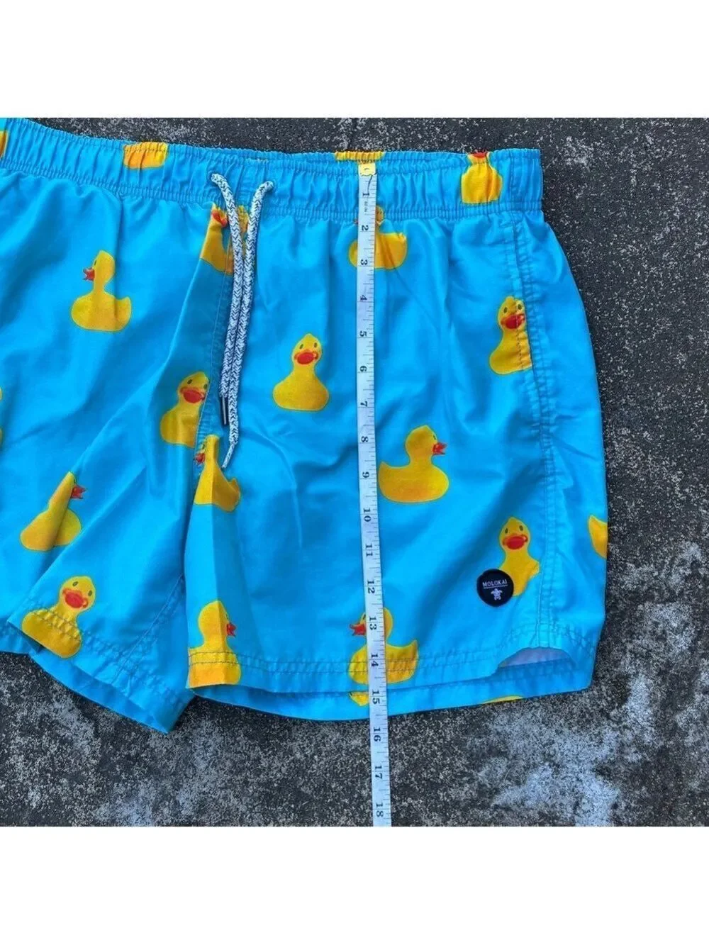 Molokai Surf Co. Rubber Ducks Swim Trunks in Blue - Size Large